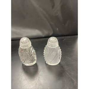 Vintage Handmade Bohemia Glass Crystal Czech Salt and Pepper‎ Shakers